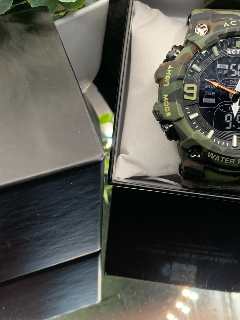 Camouflage Digital-Analog Men's Sports Watch - Green